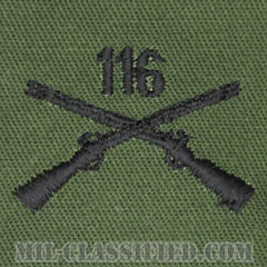 第116歩兵連隊章（116th Infantry Regiment）[サブデュード/兵科章/パッチ/ペア（2枚1組）]の画像