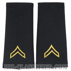 伍長（Corporal (CPL)）[ブラック/ショルダー階級章/ロングサイズ肩章/ペア（2枚1組）]の画像
