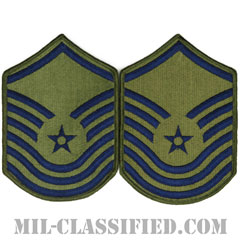 上級曹長（Senior Master Sergeant）[サブデュード/メロウエッジ/空軍階級章（-1991）/Large（男性用）/パッチ/ペア（2枚1組）]の画像