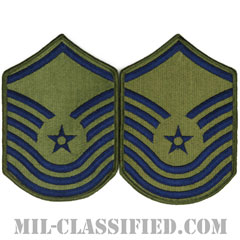 上級曹長（Senior Master Sergeant）[サブデュード/メロウエッジ/空軍階級章（-1991）/Large（男性用）/パッチ/ペア（2枚1組）]画像