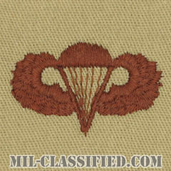 空挺章 (ベーシック)（Parachutist Badge, Basic）[デザート/パッチ]の画像