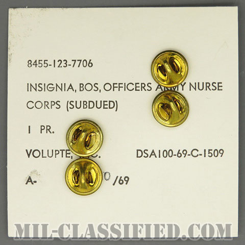 看護科章（Army Nurse Corps）[サブデュード/兵科章/1969年ロット/バッジ/ペア（2個1組）]画像