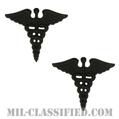 衛生科章（Medical Corps）[サブデュード（ブラックメタル）/兵科章/バッジ/ペア（2個1組）]の画像