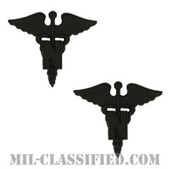 看護科章（Army Nurse Corps）[サブデュード（ブラックメタル）/兵科章/バッジ/ペア（2個1組）]の画像