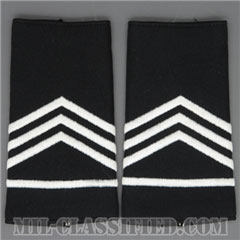 二等軍曹 (士官学生用)（Cadet, Staff Sergeant (SSG)）[ブラック/ショルダー階級章/ロングサイズ肩章/ペア（2枚1組）]画像