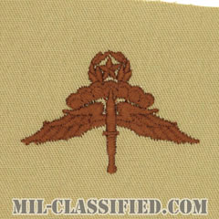 自由降下章 (マスター) （Military Freefall Parachutist Badge, HALO, Jumpmaster）[デザート/パッチ]の画像