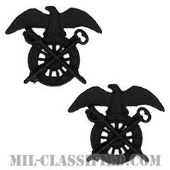 需品科章（Quartermaster Corps）[サブデュード（ブラックメタル）/兵科章/バッジ/ペア（2個1組）]の画像