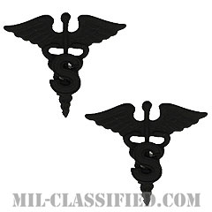 専門医科章（Medical Specialist Corps）[サブデュード（ブラックメタル）/兵科章/バッジ/ペア（2個1組）]画像