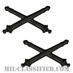 砲兵科章（Field Artillery）[サブデュード（ブラックメタル）/兵科章/バッジ/ペア（2個1組）]の画像