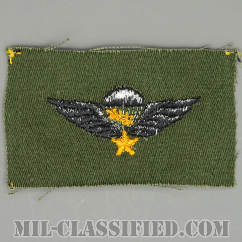 南ベトナム軍空挺章 (マスター)（RVN Parachutist Badge, Master）[サブデュード/1960s/コットン100％/パッチ]画像