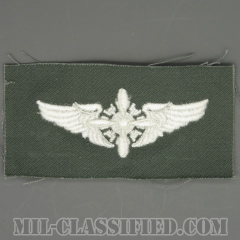 航空機関士章 (エンジニア)（Flight Engineer Badge）[カラー/空軍セージグリーン生地/パッチ/1点物]の画像