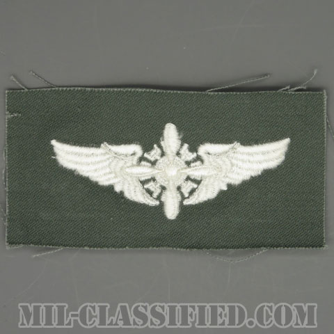 航空機関士章 (エンジニア)（Flight Engineer Badge）[カラー/空軍セージグリーン生地/パッチ/1点物]画像