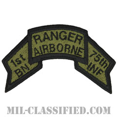 第75レンジャー連隊第1大隊（1st Battalion, 75th Ranger Regiment）[サブデュード/1974-1984/カットエッジ/パッチ/レプリカ]画像