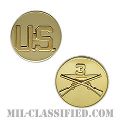 第3歩兵連隊歩兵科章（3rd Infantry Regiment, Infantry Branch Insignia）[カラー/兵科章U.S.章セット（下士官用）/バッジ/ペア（2個1組）]の画像