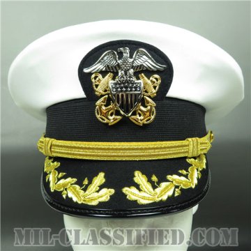 海軍将校（中佐・大佐）用制帽（Service Cap, Captain and Commander）7 1/4（58cm）[ネービー用ホワイト制帽（サービスキャップ）/帽章付]画像