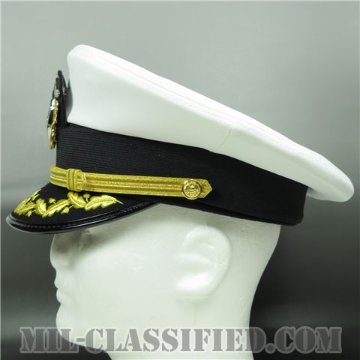 海軍将校（中佐・大佐）用制帽（Service Cap, Captain and Commander）7 1/4（58cm）[ネービー用ホワイト制帽（サービスキャップ）/帽章付]画像