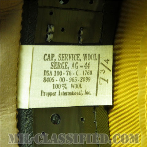 陸軍下士官・将校（尉官）用制帽（Service Cap, Enlisted & Company Grade Officer）[グリーンサービスユニフォーム用制帽（サービスキャップ）/1976年ロット]画像