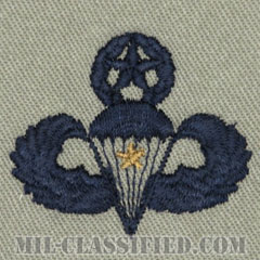 戦闘空挺章 (マスター) 降下1回（Combat Parachutist Badge, Master, One Jump）[ABU/パッチ]の画像