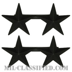 少将（Major General (MG)）[サブデュード（ブラックメタル）/階級章/バッジ/ペア（2個1組）]の画像