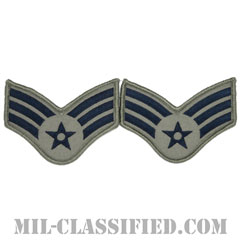 上等空兵（Senior Airman）[ABU/メロウエッジ/空軍階級章/Large（男性用）/パッチ/ペア（2枚1組）]画像