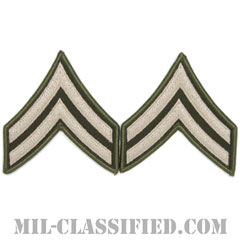 伍長（Corporal (CPL)）[AGSU/メロウエッジ/階級章（男性用）/パッチ/ペア（2枚1組）]画像