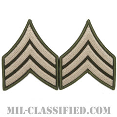 軍曹（Sergeant (SGT)）[AGSU/メロウエッジ/階級章（男性用）/パッチ/ペア（2枚1組）]画像