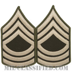 曹長（Master Sergeant (MSG)）[AGSU/メロウエッジ/階級章（男性用）/パッチ/ペア（2枚1組）]画像