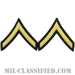 一等兵（Private Second Class (PV2)）[カラー（ブルー）/メロウエッジ/階級章（男性用）/パッチ/ペア（2枚1組）]画像