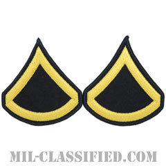 上等兵（Private First Class (PFC)）[カラー（ブルー）/メロウエッジ/階級章（男性用）/パッチ/ペア（2枚1組）]画像