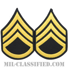 二等軍曹（Staff Sergeant (SSG)）[カラー（ブルー）/メロウエッジ/階級章（男性用）/パッチ/ペア（2枚1組）]画像