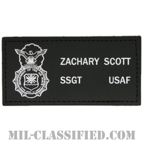 ZACHARY SCOTT軍曹 (空軍警備隊章(セキュリティーポリス))（Staff Sergeant, Security Police Badge）[レザーネームタグ/ベルクロ付パッチ]の画像