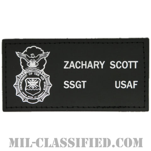 ZACHARY SCOTT軍曹 (空軍警備隊章(セキュリティーポリス))（Staff Sergeant, Security Police Badge）[レザーネームタグ/ベルクロ付パッチ]画像