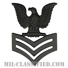 一等兵曹（Petty Officer First Class）[サブデュード（ブラックメタル）/海軍階級章/キャップ用/バッジ]画像