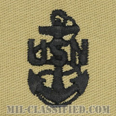 上等兵曹（Chief Petty Officer）[デザート/海軍階級章/生地テープパッチ/ペア（2枚1組）]の画像