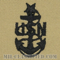 上級上等兵曹（Senior Chief Petty Officer）[デザート/海軍階級章/生地テープパッチ/ペア（2枚1組）]の画像