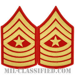 最上級曹長（Sergeant Major (SgtMaj)）[ゴールド・レッド/海兵隊階級章/Large（男性用）/パッチ/ペア（2枚1組）]画像
