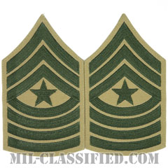 最上級曹長（Sergeant Major (SgtMaj)）[グリーン・カーキ/海兵隊階級章/Large（男性用）/パッチ/ペア（2枚1組）]画像