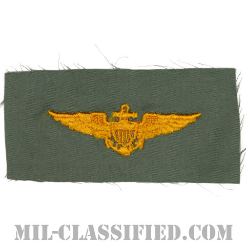 海軍飛行士 (パイロット)（Naval Aviator）[カラー/セージグリーン生地/パッチ/1点物]の画像