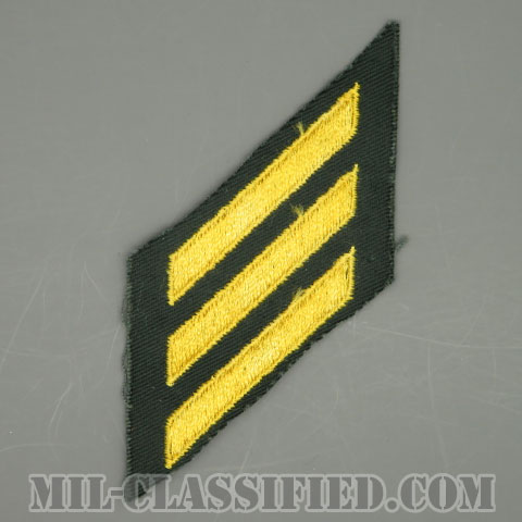 年功章 3連(勤続9年)（Service Stripe）[グリーン・ツイル生地/1950s/パッチ/1点物]の画像