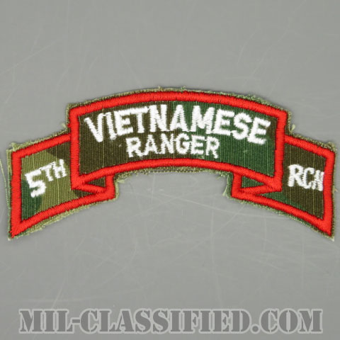 南ベトナム軍レンジャーアドバイザー (アメリカ軍事顧問)（Vietnamese Ranger, 5th Recon Team）[カラー/ERDLリーフ生地/カットエッジ/パッチ/レプリカ1点物]の画像
