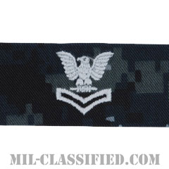 二等兵曹（Petty Officer Second Class）[NWU Type1/襟用階級章/生地テープパッチ/ペア（2枚1組）]画像