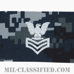 一等兵曹（Petty Officer First Class）[NWU Type1/襟用階級章/生地テープパッチ/ペア（2枚1組）]画像