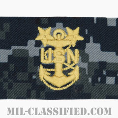 最先任上等兵曹（Master Chief Petty Officer）[NWU Type1/襟用階級章/生地テープパッチ/ペア（2枚1組）]画像