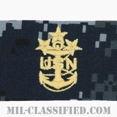 海軍最先任上等兵曹（Master Chief Petty Officer of the Navy）[NWU Type1/襟用階級章/生地テープパッチ/ペア（2枚1組）]画像