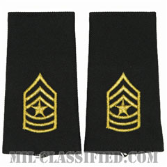 上級曹長（Sergeant Major (SGM)）[ブラック/ショルダー階級章/ロングサイズ肩章/ペア（2枚1組）]画像