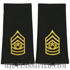 最先任上級曹長（Command Sergeant Major (CSM)）[ブラック/ショルダー階級章/ロングサイズ肩章/ペア（2枚1組）]画像