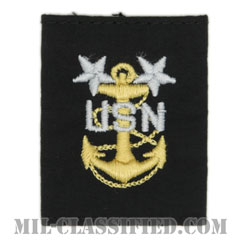 最先任上等兵曹（Master Chief Petty Officer）[コールドウェザーパーカー用（ブラック）スライドオン階級章]の画像