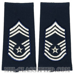最上級曹長（Chief Master Sergeant）[空軍ブルー/ショルダー階級章（1991-）/ロングサイズ肩章/ペア（2枚1組）]画像
