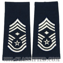先任最上級曹長（First Sergeant (E-9)）[空軍ブルー/ショルダー階級章（1991-）/ロングサイズ肩章/ペア（2枚1組）]画像