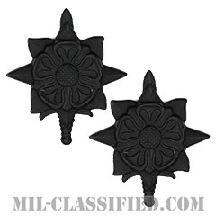 情報科章（Military Intelligence Corps Branch Insignia）[サブデュード（ブラックメタル）/兵科章/バッジ/ペア（2個1組）]の画像